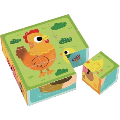 2Kids Toys Wooden Blocks Farm кубчета от дърво 12 m+ 9 бр