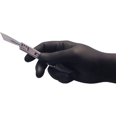 Zarys easyCARE Nitrile Gloves Powder-Free Black 100 pack S