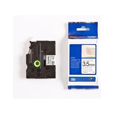 páska BROTHER TZeN201 čierne písmo, biela páska nelaminovná NON LAMINATED Tape (3,5mm) (TZEN201)