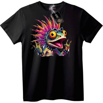 NOONEBRAND Рокиращо Цветно Ящерче Тениска - 2XL, Black