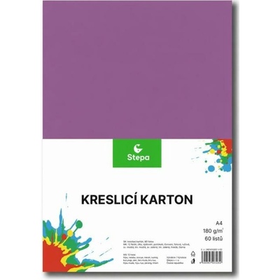 Barevný karton - A4 / 180 g / 60 listů / barevný mix