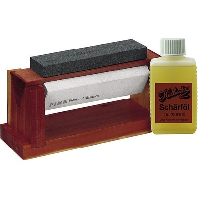 Herbertz Wooden stand with 3 sharpening stones, set 288415