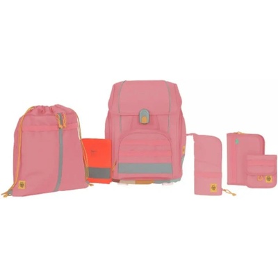 Lassig Dětská školní taška s plnou výbavou Boxy -que pink