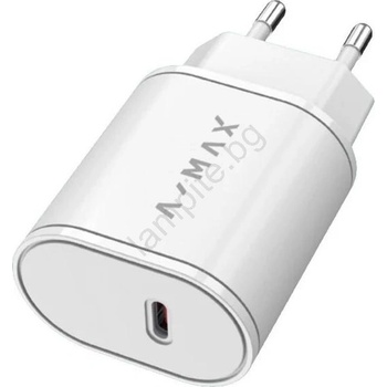 ALIGATOR AX0001V - Адаптер за бързо зареждане A-MAX Power Delivery (PD) 20 W USB-C, бял (PH0012)