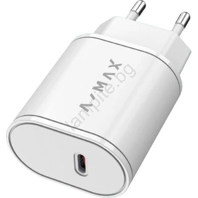 ALIGATOR AX0001V - Адаптер за бързо зареждане A-MAX Power Delivery (PD) 20 W USB-C, бял (PH0012)