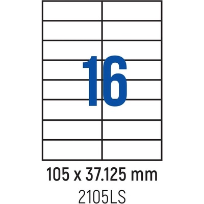 Spree Етикети лепящи 16 бр. , 105.0x37.125 мм, 100 л. , A4 (3800884030493)