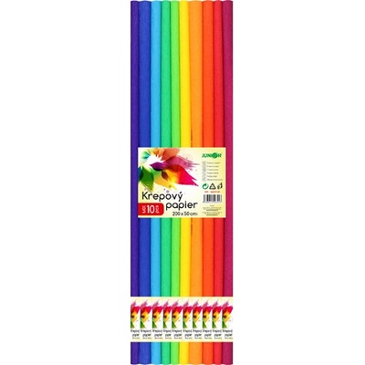 Krepový papier JUNIOR - sada SPECTRUM 10 ks, 50x200 cm