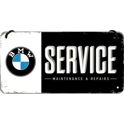 Plechová ceduľa BMW - Service, 20 x 10 cm