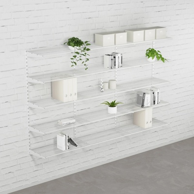 Walteco Nástenná regálová zostava TRIPLE, 1500x2430 mm, biela Hĺbka: 330 mm , SHWHT300