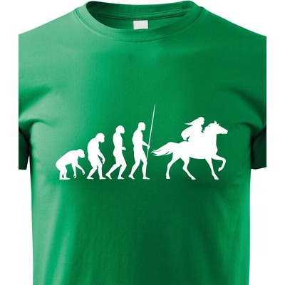 dětské tričko Evoluce jezdkyně zelená