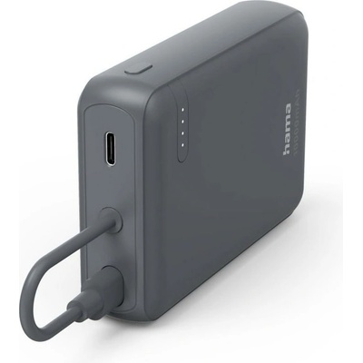 Hama Външна батерия /power bank/ Hama 201739, 10 000mAh, сива, 1x USB-C(м), 1x USB-C(ж), защита от презареждане (HAMA-201739)