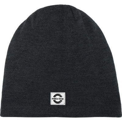 Mikk-Line Mikk Line dětská dvouvrstvá vlněná čepice 91005 Dark Grey Melange