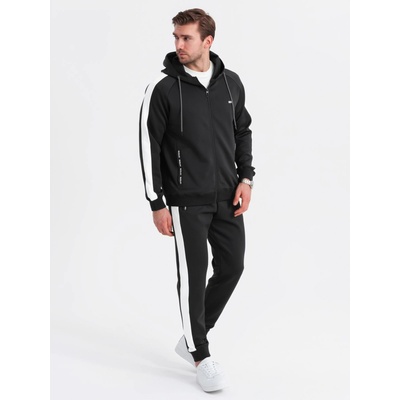 Ombre Clothing Мъжки oldschool спортен екип суитшърт с качулка + панталони джогър - черен V1 Z118 Ombre Clothing Ombre Clothing | Cheren | МЪЖЕ | M