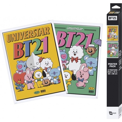 Set 2 plakátů BT21 - Vintage Univertar (52x38 cm)