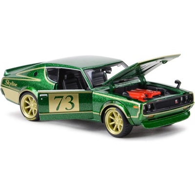 Maisto 1973 Nissan Skyline 2000GT R KPGC 110 zelená Tokyo Mods 1:24
