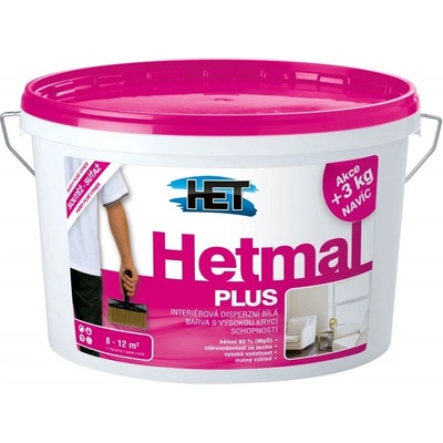 Biela farba HET Hetmal Plus, s vysokou belosťou Biela 15+3 kg