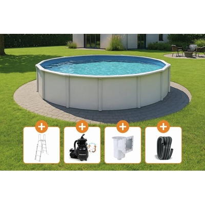 Steinbach Стоманеностенен басейн комплект Nuovo de Luxe II Ø 360 x 120 cm Top - 1 компл (012173)
