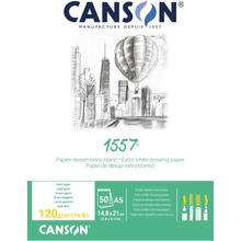 Canson 1557 Sketch Skicák extra biely v lepenej väzbe A5 120g 50 listov