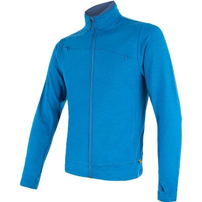 Sensor Merino Upper mikina celozip modrá