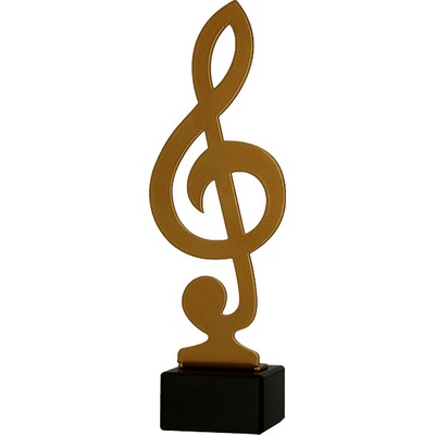 Zlatá kovová trofej Houslový klíč