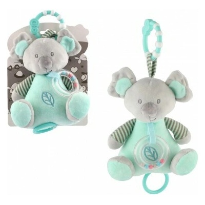 Teddies Medveď koala hrkálka plyš 19cm záves zelený