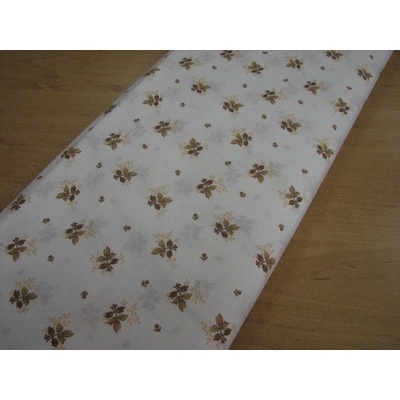 Bavlna bielo hnedá š.140cm