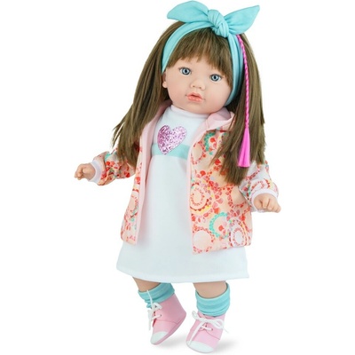 Marina & Pau Realistická Alina v růžovém kabátku Alina Beauty 45 cm