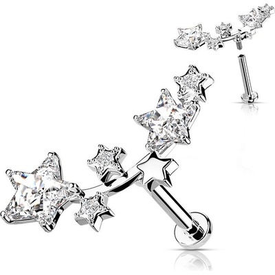 Šperky4U piercing do brady hvězdičky LB1100ST-1208 – Zboží Dáma
