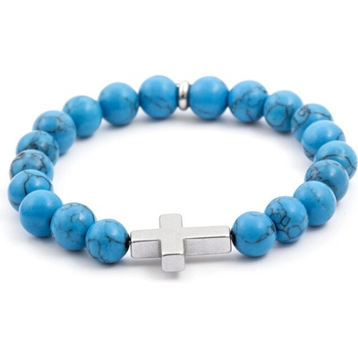 Agato Korálkový náramok z howlitu a hematitu MINK47/18