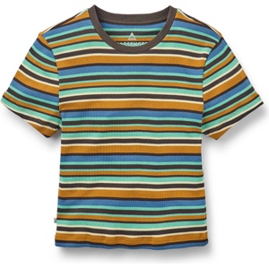 Passenger Дамска тениска Passenger Women's Out There Ribbed T-Shirt - Espresso Multi Stripe - размер XXL (916-6050-0116)