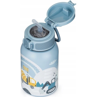 Petite & MarsFľaša nerezová termo so slamkou 350 ml Work Zone 12m+