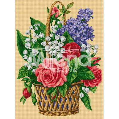 Milena Style Пролетна кошничка - гоблен със схема конци dmc 1: 1