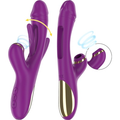Intense Ateneo Rechargeable Multifunction 7 Vibrations with Swinging Motion & Sucking Purple