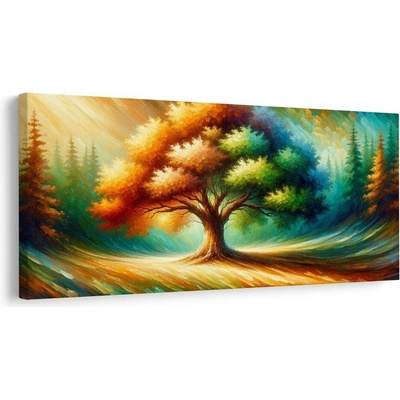 Obraz barevný strom života v přírodě - 100x50