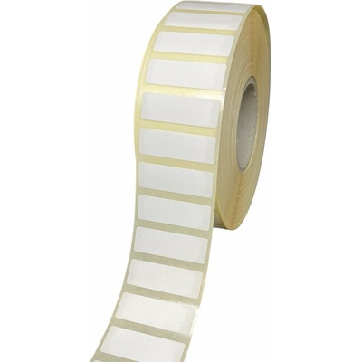 Papierová Etiketa 32 mm x 12 mm, Matný papier, Biela, Dutinka 40 mm, 4000 ks/kotúč, Permanentné lepidlo, Priemer kotúča 117 mm