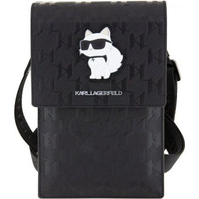 Karl Lagerfeld Saffiano Monogram Choupette NFT univerzálna taška iPhone - čierne