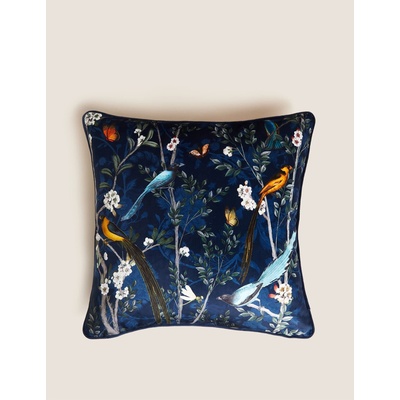 Marks & Spencer Кадифена възглавница с птички Marks & Spencer морскосиня Marks & Spencer | Sin | Home | ЕДИН РАЗМЕР