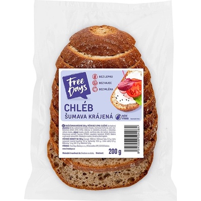 FREE DAYS Bezlepkový chléb šumava krájená 200 g
