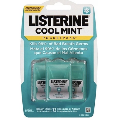 Listerine Cool Mint osvěžující pásky proti zápachu z úst 24 ks