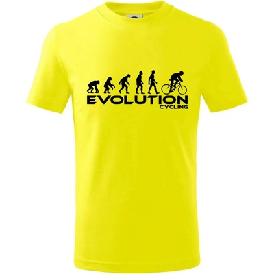 Evolúcia cyklistiky tričko detské citrónová