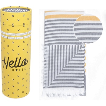 Hello Towels памучна кърпа Bali, Сиво / жълто