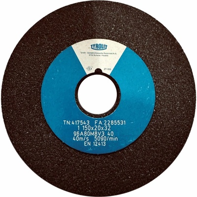 Tyrolit T96A80M8V40 Brúsny kotúč 150 x 20 x 32 mm 80 417543