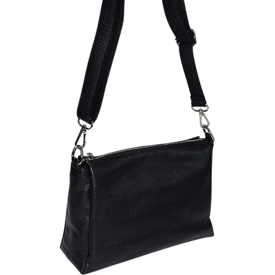 Maxmoda Cara malá dámska kožená kabelka taška cez rameno 27 × 17 5 cm čierna