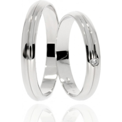 Zlatnictví Helios Levné zlaté snubní prsteny L 296 Se Zirkony