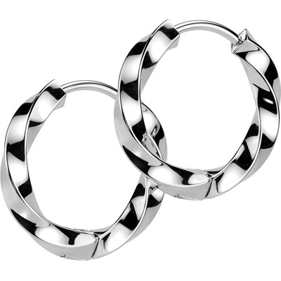 Steel Edge náušnice z chirurgické oceli kroužky SESE4589-8 Steel