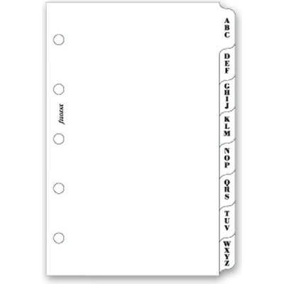 Filofax Krajové výřezy, A-Z, bílé náplň mini diářů A8