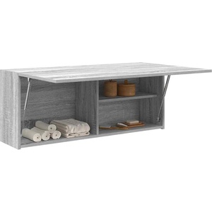 vidaXL Стенен шкаф за баня, сив сонома, 100x25x40 см, инженерно дърво (860108)