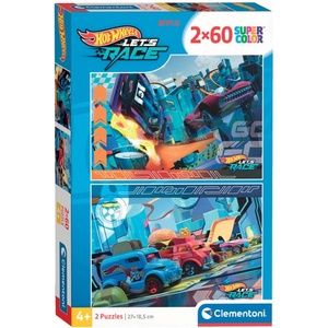 Clementoni Детски пъзел Clementoni от 2 x 60 части - Hot Wheels (24816) - baby