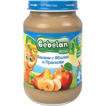 Bebelan пюре банани ябълки и праскови - 190 г