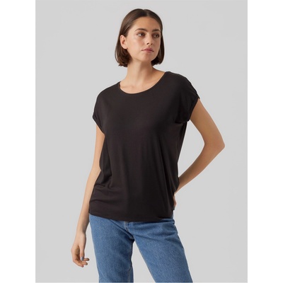 Vero Moda Дамска тениска Vero Moda Ava Plain Short Sleeve T-Shirt Womens - Black